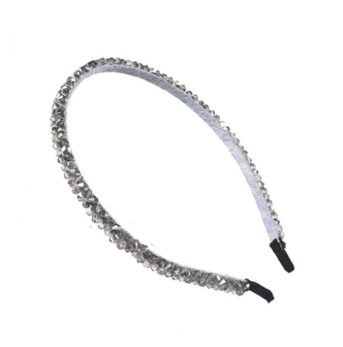 Fita de cabelo com cristais grafite S