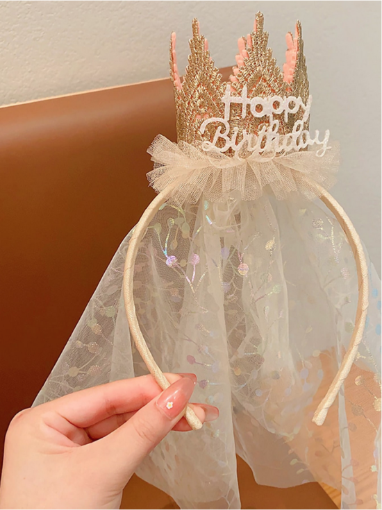 acessórios para cabelo meninas, faixa de coroa dourada, tule, estilo elegante, ocasiões especiais, alta qualidade, conforto, moda, fácil de usar