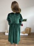 Vestido de menina, Vestido Maya, elegância infantil, vestido de veludo, vestido verde, moda para meninas