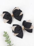 ganchos de cabelo, acessórios elegantes, laços pretos, estilo infantil, acessórios de cabelo para meninas, moda infantil, glitter dourado, acessórios de festa, presente para meninas