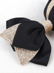 ganchos de cabelo, acessórios elegantes, laços pretos, estilo infantil, acessórios de cabelo para meninas, moda infantil, glitter dourado, acessórios de festa, presente para meninas
