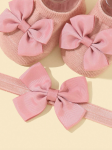 conjunto bebé, meias com laços, faixa para cabeça bebé, meias antiderrapantes bebé, estilo bebé, presente para bebé, roupa infantil elegante, acessórios bebé, conjunto algodão bebé