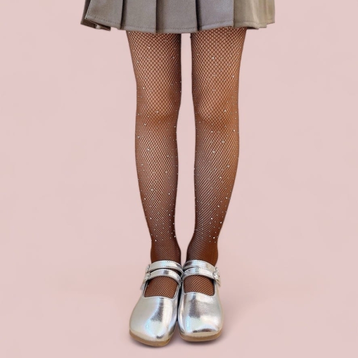 collants de rede infantis, collants com strass, collants para crianças, moda infantil festiva, acessórios para crianças, collants de cerimónia, collants elegantes para crianças, collants duráveis para crianças