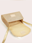 mala estrela dourada, acessório para menina, mala festiva para menina, presente elegante para menina, moda infantil, mala com brilho, mala com laço, acessório de moda para crianças