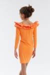 Vestido juvenil Mirelle, vestido elegante para meninas, vestido festa laranja, moda jovem, vestido cerimônia, vestido elegante criança, moda festiva juvenil, vestido ajustado menina, vestido confortável jovem, vestido para meninas 9-15 anos