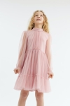 Vestido infantil elegante, vestido rosa para meninas, moda infantil de cerimônia, vestido com pérolas, vestido de tule para crianças, vestido para festas, vestido para batizado, vestido para casamento infantil, vestido de princesa, moda infantil Portugal