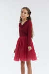 vestido bordô menina, vestido cerimónia menina, vestido elegante criança, vestido festa menina, vestido Mika, roupa formal criança
