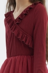 vestido bordô menina, vestido cerimónia menina, vestido elegante criança, vestido festa menina, vestido Mika, roupa formal criança