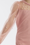 vestido infantil, vestido rosa, vestido elegante menina, vestido para comunhão, vestido de festa infantil, vestido com pérolas, vestido cerimónia menina
