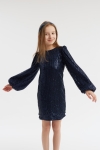 vestido de cerimônia infantil, vestido azul-marinho, moda infantil de luxo, vestido elegante para meninas, vestido com lantejoulas, vestido infantil para festas