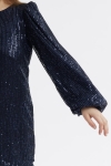 vestido de cerimônia infantil, vestido azul-marinho, moda infantil de luxo, vestido elegante para meninas, vestido com lantejoulas, vestido infantil para festas
