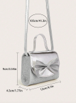 bolsa prateada menina, bolsa com laço, bolsa elegante menina, acessório infantil, bolsa para ocasiões especiais, presente para menina, moda infantil