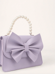 bolsa lavanda menina, bolsa com laço, bolsa elegante para criança, acessórios infantis, bolsa de festa menina, presente para menina, bolsa com fecho de pressão