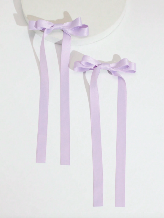 laços de cabelo lavanda, grampos de cabelo para meninas, acessórios de cabelo infantis, laços elegantes, laços de cetim, acessórios para penteados