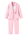 conjunto menina, conjunto elegante, conjunto rosa pastel, roupa formal menina, conjunto para festas, conjunto com blazer, moda infantil, roupa para ocasiões especiais, roupa confortável para meninas
