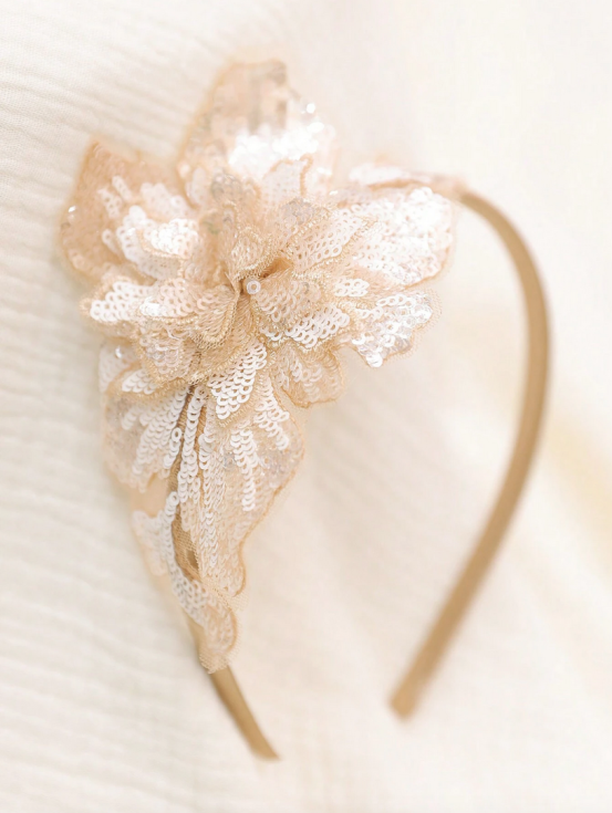 fita para meninas, fita com lantejoulas, fita dourada, acessórios de cabelo para meninas, fita floral, acessórios infantis, fita elegante