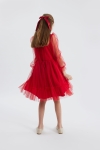 vestido infantil elegante, vestido vermelho para meninas, vestido para ocasiões especiais, vestido para casamentos, vestido para festas, vestido infantil confortável, moda infantil Portugal