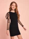 vestido cerimonial menina, vestido preto meninas, vestido cerimónias infantis, vestido elegante meninas, vestido com tule, roupa festas infantis