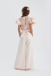 macacão cerimonial para menina, roupa para eventos, macacão rosa elegante, moda infantil Portugal, roupa de cerimónia para crianças, macacão para festas, roupa confortável para menina