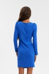 Vista de costas do vestido azul Madison para menina até acima do joelho