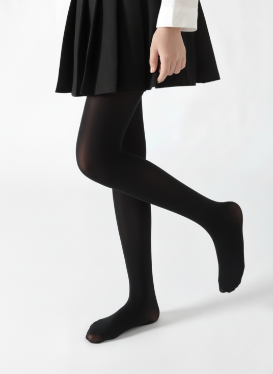Collants pretos opacos 40 DEN para menina em fundo branco