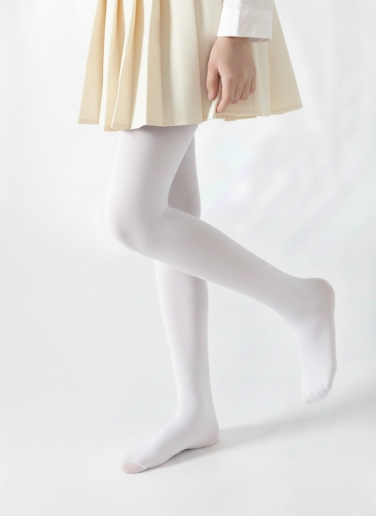 Collants brancas lisas 40 DEN para menina em look de cerimónia