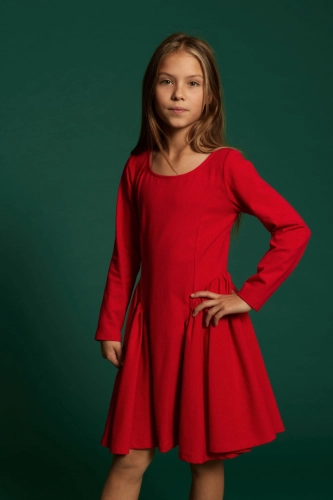 Vestido Vermelho Ofelia em Algodão para Menina