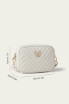 bolsa menina cerimónia, bolsa branca infantil, acessórios menina luxo, bolsa borboleta dourada, mala tiracolo menina, moda infantil portugal