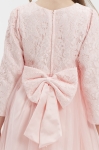 vestido cerimónia menina, vestido rosa tule, roupa festa infantil, vestido batizado, vestido menina renda, moda infantil portugal, vestido mangas compridas