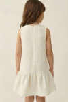 vestido cerimónia menina, vestido tweed infantil, vestido branco laços, moda infantil festa, vestido batizado menina, zoya fashion