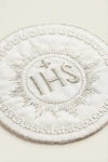 aplicação bordada comunhão, emblema ihs prateado, hóstia bordada, decoração primeira comunhão, acessórios roupa comunhão, enfeite religioso tecido
