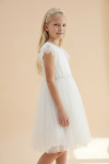 vestido cerimónia menina, vestido branco nata, vestido primeira comunhão, roupa festa infantil, vestido tule menina, moda infantil portugal, zoya fashion