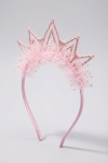 bandolete coroa menina, bandolete tule rosa, acessórios cabelo menina, coroa princesa infantil, bandolete cerimónia menina, zoya fashion