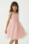 vestido cerimónia menina, vestido rosa tule, roupa festa infantil, vestido casamento menina, vestido batizado, moda infantil portugal, vestido rina