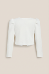 Bolero Giorgia infantil, bolero com pérolas, bolero ecru para meninas, roupa elegante infantil, bolero cerimônia criança, moda infantil formal, bolero elegante menina, bolero confortável criança, bolero para meninas 8-12 anos, acessório de moda infantil