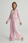 conjunto Emi rosa vista de trás, laço em tule, traje cerimónia menina