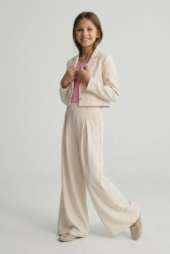Conjunto elegante para menina Emi bege claro