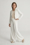 conjunto Emi branco vista de trás, laço em tule, traje cerimónia menina