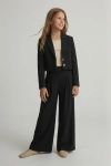 conjunto elegante para menina Emi preto, top com mangas em tule e saia, traje Crisma