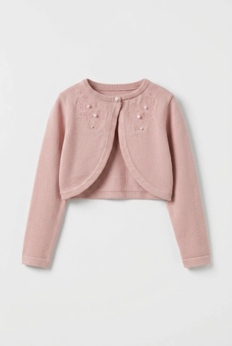 Bolero para menina Ada rosa — acessório festivo