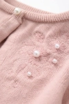 bolero Ada rosa detalhe renda, manga comprida com babado, traje cerimónia