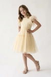 vestido amarelo menina, vestido tule amarelo, vestido cerimónia menina, vestido rodado festa, vestido Paola amarelo manteiga, vestido casamento batizado menina