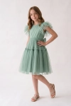 vestido menta menina, vestido tule verde menta, vestido cerimónia menina, vestido rodado festa, vestido Paola menta, vestido casamento batizado menina
