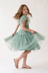 vestido menta menina, vestido tule verde menta, vestido cerimónia menina, vestido rodado festa, vestido Paola menta, vestido casamento batizado menina