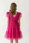 vestido fúcsia menina, vestido tule fúcsia, vestido cerimónia menina, vestido rodado festa, vestido Gabi fúcsia, vestido aniversário menina