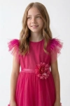 vestido fúcsia menina, vestido tule fúcsia, vestido cerimónia menina, vestido rodado festa, vestido Gabi fúcsia, vestido aniversário menina