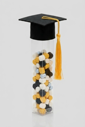Tubo Elegante de Graduação Preto para Diplomas ou Guloseimas — Conjunto de 6