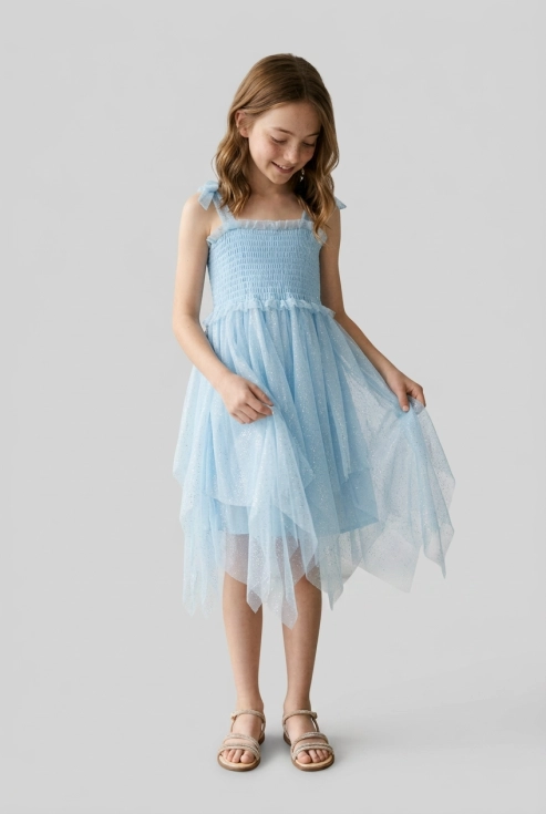 vestido azul claro menina, vestido Suzi azul, vestido cerimónia menina, vestido elegante festa, vestido convidada casamento, vestido batizado menina