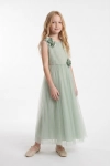 vestido longo menina, vestido verde sálvia, vestido comprido cerimónia, vestido dama de honor, vestido Bella verde, vestido gala menina