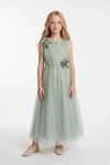 vestido longo menina, vestido verde sálvia, vestido comprido cerimónia, vestido dama de honor, vestido Bella verde, vestido gala menina